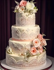 Elegant Floral Wedding Cake