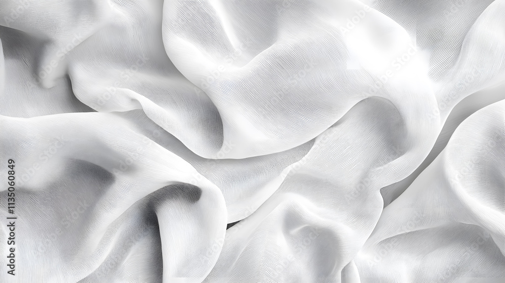 Poster abstract background featuring soft patterns of white and grey cloth textures.