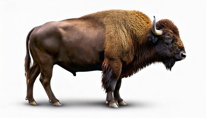 Majestic bison walking in open field north america wildlife photography natural environment side view animal behavior