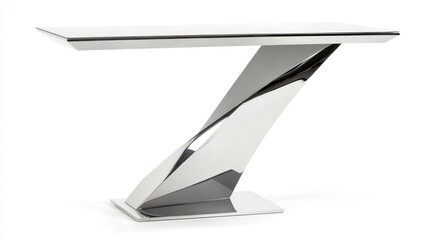 Modern Polished Steel Console Table With Sleek Design