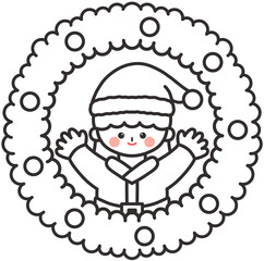 겨울 크리스마스 데코 크리스마스리스 크리스마스 꾸미기 다꾸 크리스마스 트리 크리스마스 액자 프레임 산타 산타어린이 일러스트