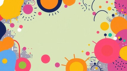 Vibrant and lively abstract background with a mix of bold colors and funky shapes, bold, rainbow, abstract