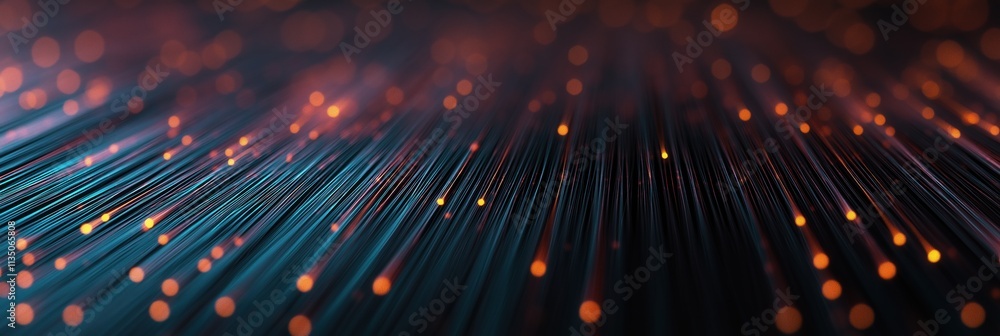 Poster a blurry image of a dark background with a series of bright, glowing lines. concept of movement and 