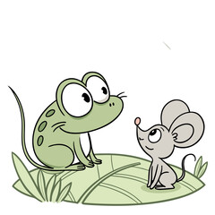 two frogs on a branch