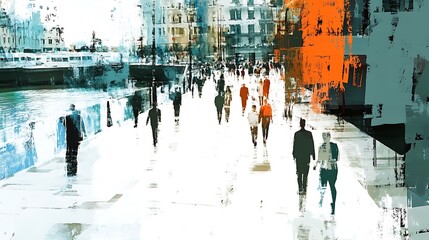 Urban Mystique Illustration with Cityscapes, Neon Lights, and Mysterious Atmosphere