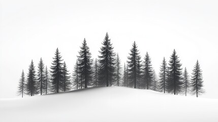 Fototapeta premium Mist-laden evergreen forests a tranquil symphony of nature's beauty and serenity in the heart of the wilderness