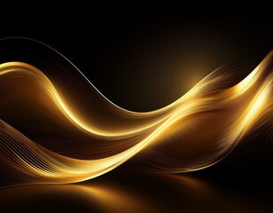 Luxurious Abstract Gold Wave Element Smooth Flowing
