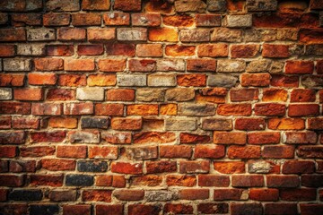 Obraz premium Grunge Wall Surface with Long Exposure, Textured Old Red Brick Masonry, Vintage Background for Retro Ad Banner Design, Rough Material Aesthetic, Urban Elements, Distressed Finish