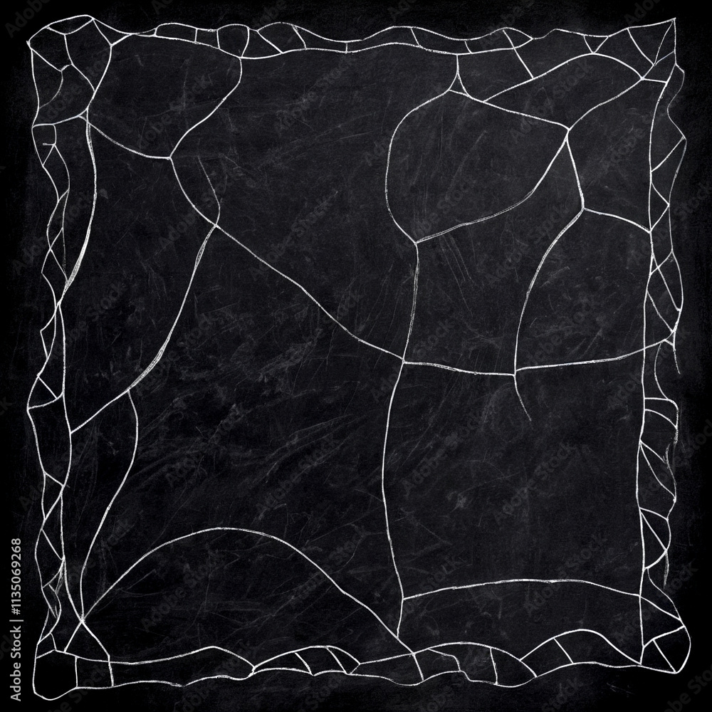 Poster intricate chalk drawing on a black backdrop showcasing abstract patterns