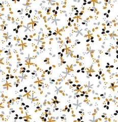 small Seamless floral pattern. Colorful flowers on white background. Elegant template for fashion prints. Vector illustration.