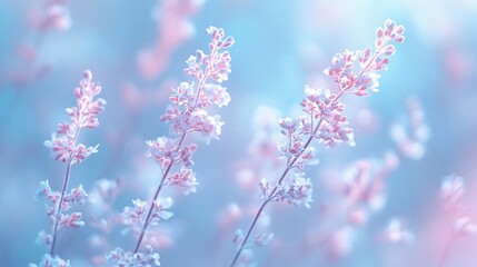Pastel Pink Flowers, Soft Bloom Background