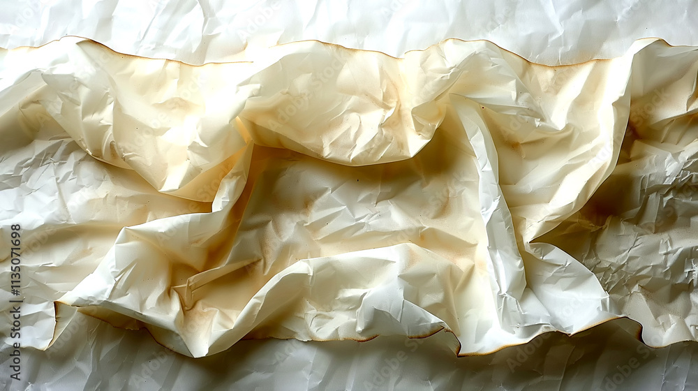 Poster soft undulations of crumpled paper create a textured canvas for art