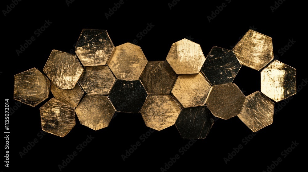 Poster gold hexagon pattern abstract design