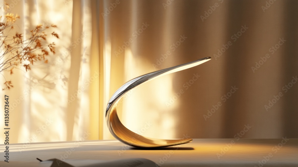 Poster Elegant Modern Desk Lamp Illuminates Soft Setting