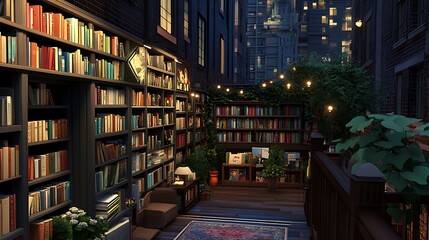 Urban Mystique Illustration with Cityscapes, Neon Lights, and Mysterious Atmosphere