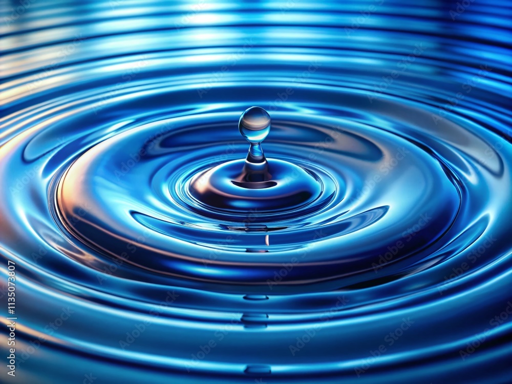 Aufkleber minimalist vertical blue water ripple background with abstract metallic liquid patterns for 4k loop