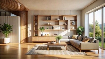 Fototapeta premium Minimalist Shadow Box Home Design: Modern Interior Architecture Photography