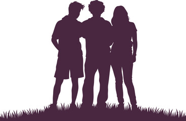Group of people Standing Silhouette, Friends standing Vector