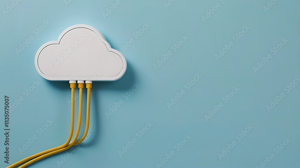 Aufkleber cloud computing, ethernet cables,cloud computing and network connectivity digital illustration, data