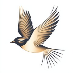 Obraz premium Design of metal bird flying icon logo illustration isolated on white background