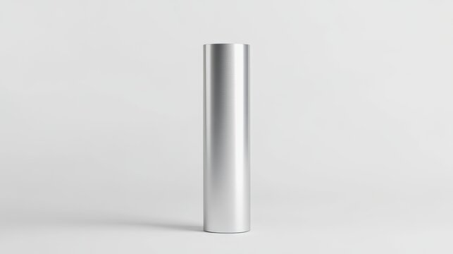 Sleek Silver Cylinder Mockup: Modern Architectural Design