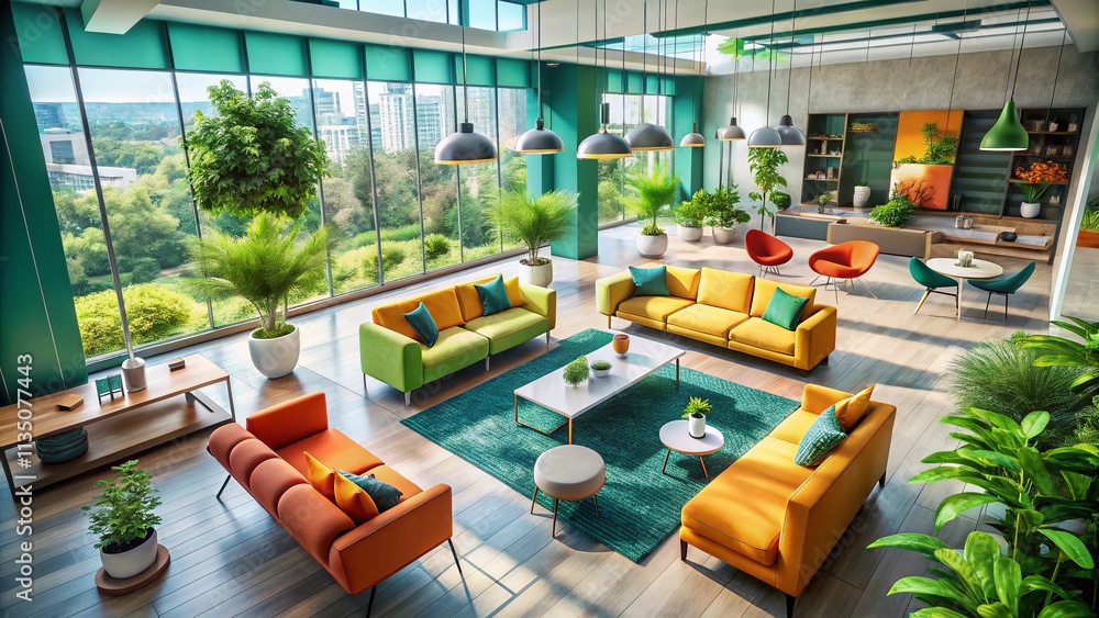 Poster modern clean interior image mockup for generative ai applications showcasing minimalist design with 