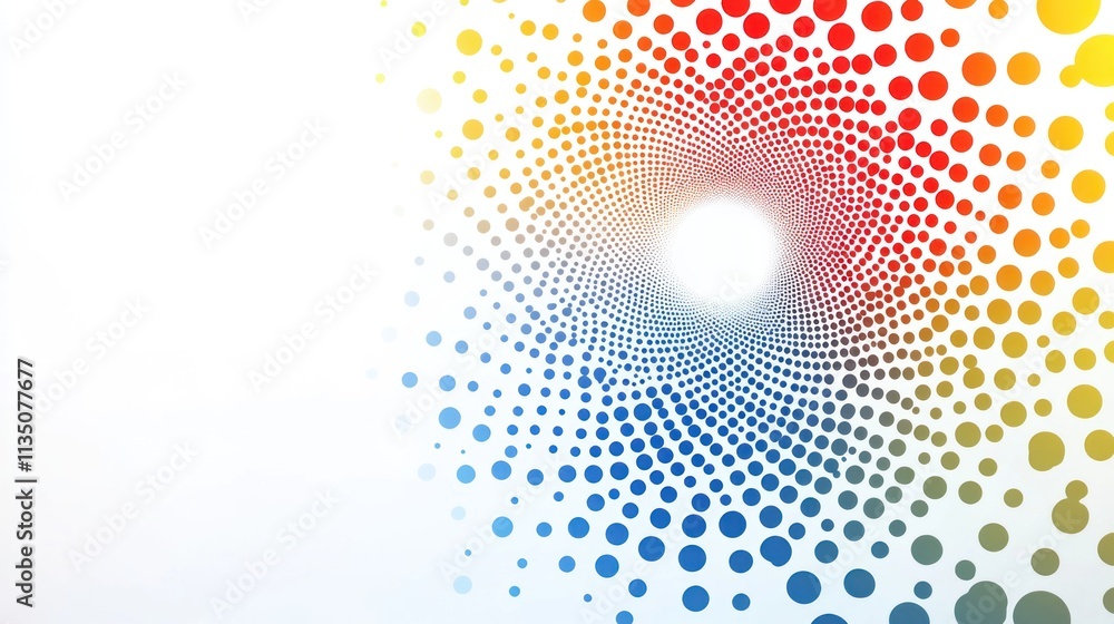 Poster Colorful Circular Pattern Spiraling Towards Light