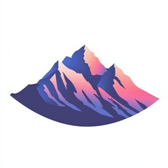 Design of mountain icon logo illustration isolated on white background