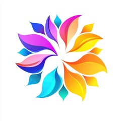 Naklejka premium Design of flower circle abstract icon logo illustration isolated on white background