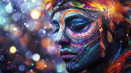 seminar event with digital blue screen audience visual network