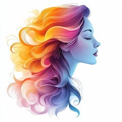 Design of female icon logo illustration isolated on white background