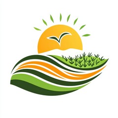 Design of unique agriculture farming logo illustration isolated on white background