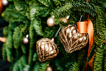 Christmas tree decoration with baubles