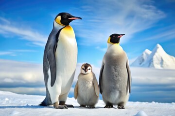 Witness the beauty of emperor penguins.  Adult and chick wildlife photos showcase Antarctic majesty.