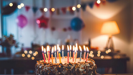 Burning candles on festive background