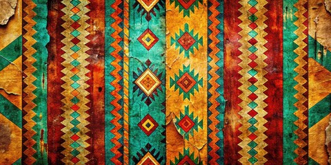 Summer wellbeing design: a seamless earthy brown grunge tribal landscape pattern.