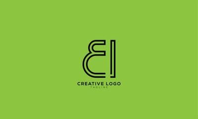 EI Abstract initial monogram letter alphabet logo design