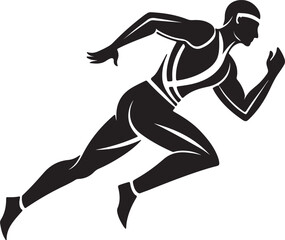 Running Silhouette - Dynamic Figure Representing Fitness and Vitality Vector Design