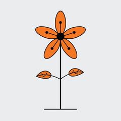 Simple flower vector art illustration.