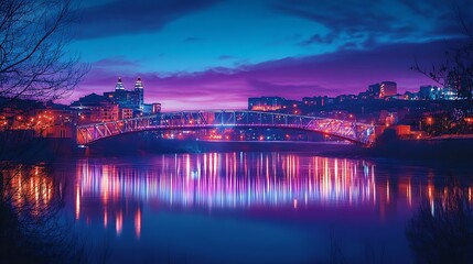 Obraz premium Urban Mystique Illustration with Cityscapes, Neon Lights, and Mysterious Atmosphere