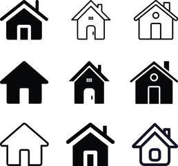 Web home flat icon for apps and websites