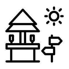 A simple icon pack of summer, vacation, travel, relaxation and family time