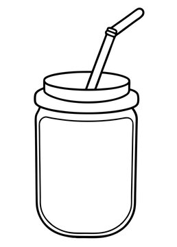 recommend clip art: Smoothie Jar Line Art Vector Isolated Illustration.