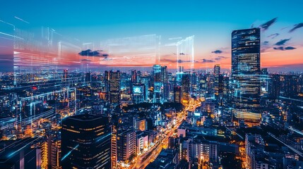 Urban Mystique Illustration with Cityscapes, Neon Lights, and Mysterious Atmosphere