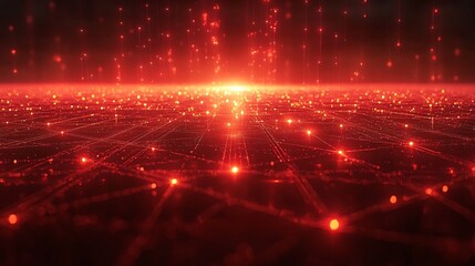 Glowing Data Network with Red Fraud Indicator Symbolizing Analytics Power in Fraud Detection