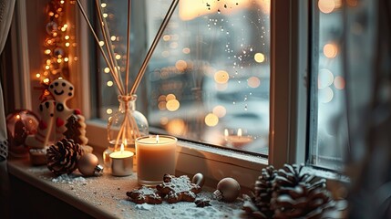 Cozy home decor with candles