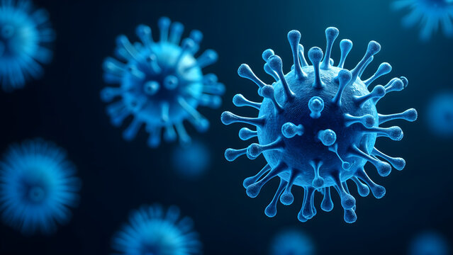 3D Virus- Corona Virus - H5N1 Virus - COVID-19 Virus Structure, Infectious Disease Concept, Scientific Illustration
