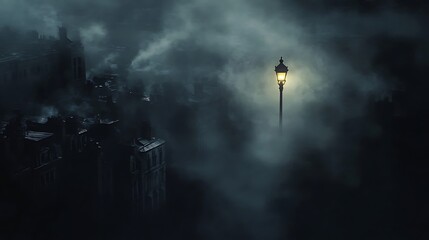 Fototapeta premium Urban Mystique Illustration with Cityscapes, Neon Lights, and Mysterious Atmosphere
