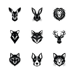 Animal Head Silhouette Vector Design