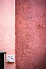 detail of a typical coloured building in Liguria